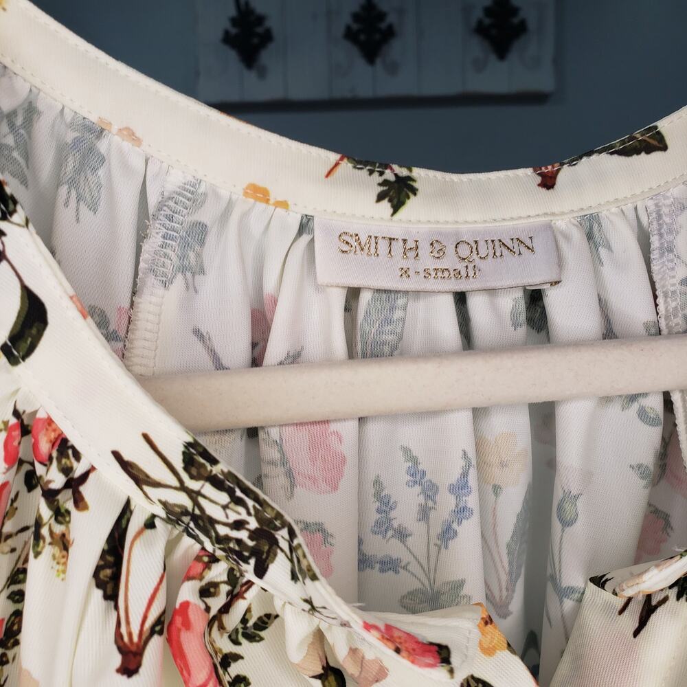 Smith & Quinn Floral Mini Dress XS Wedding Guest Cottagecore Spring - Picture 3 of 5